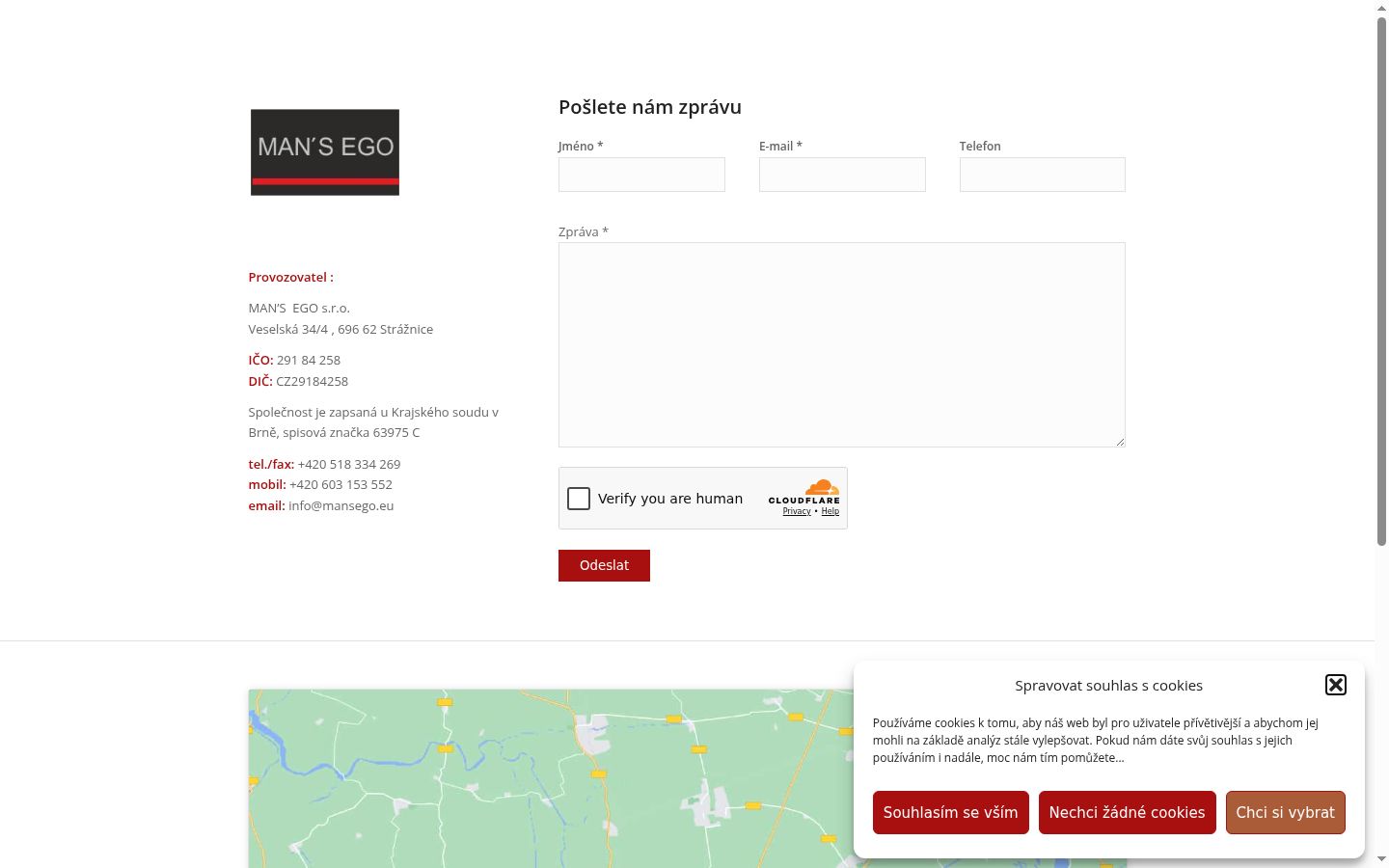 Screenshot del banner di consenso mostrato prima di qualsiasi interazione