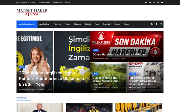 Screenshot of mansethaberajansi.com