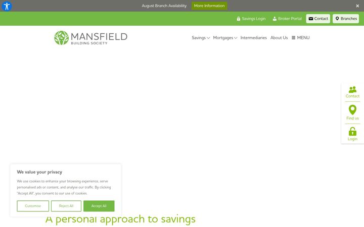 Screenshot of mansfieldbs.co.uk
