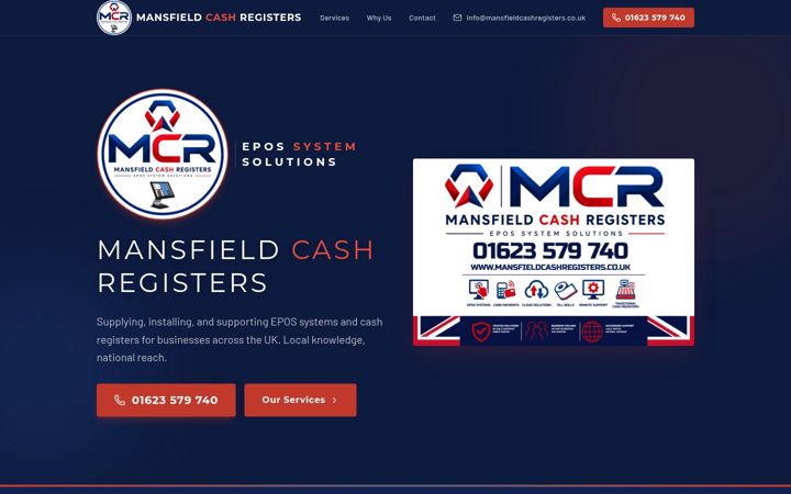 Screenshot of mansfieldcashregisters.co.uk