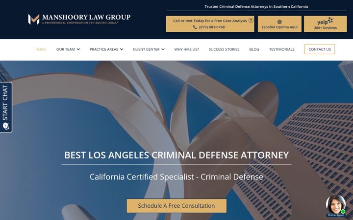 Screenshot of manshoorylaw.com