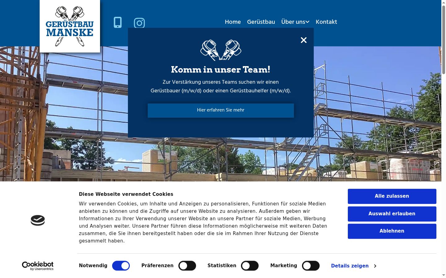Screenshot tal-banner tal-kunsens muri qabel kwalunkwe interazzjoni