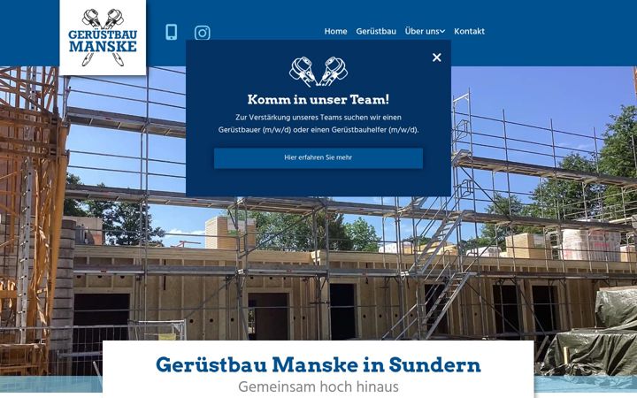 Screenshot of manske-geruestbau.de