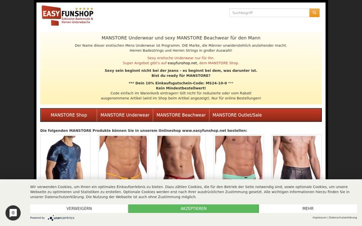 Screenshot of manstore24.de