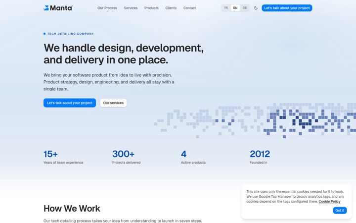 Screenshot of manta.com.tr