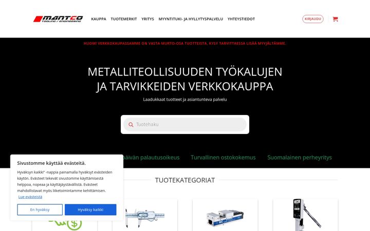 Screenshot of mantco.fi