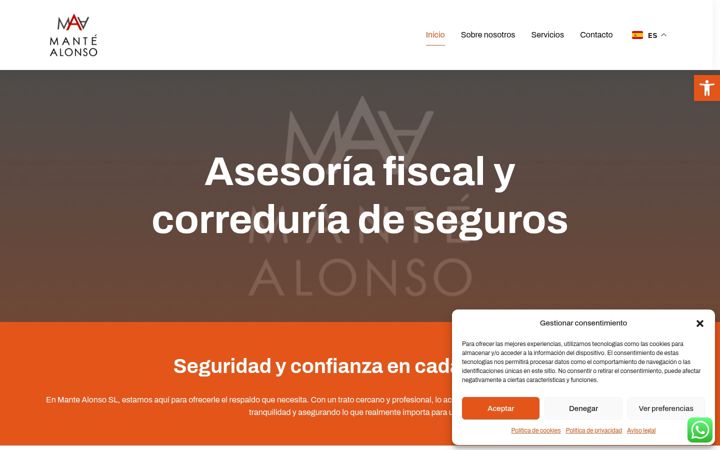 Screenshot of mantealonso.net