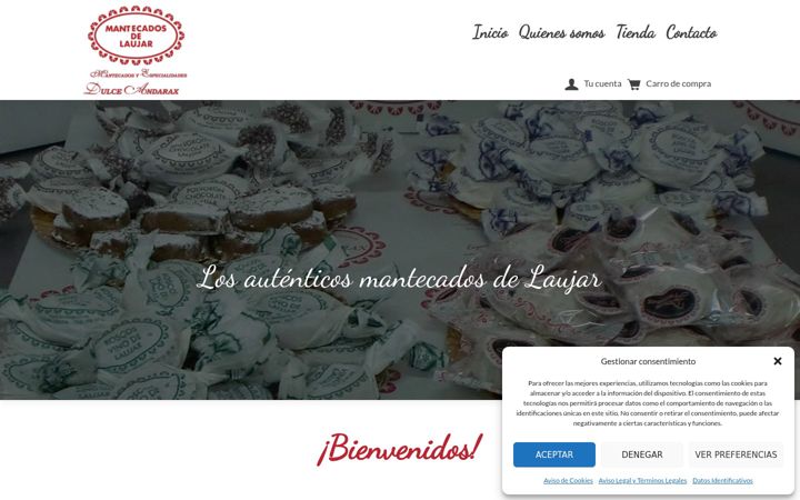 Screenshot of mantecadosdelaujar.com