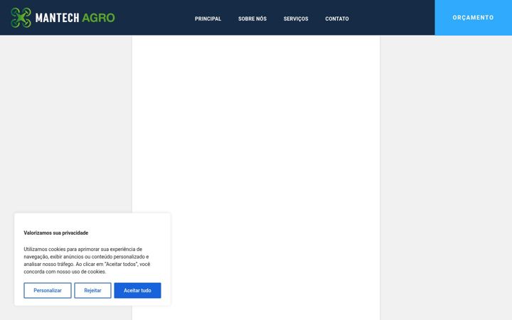 Screenshot of mantechagro.com.br