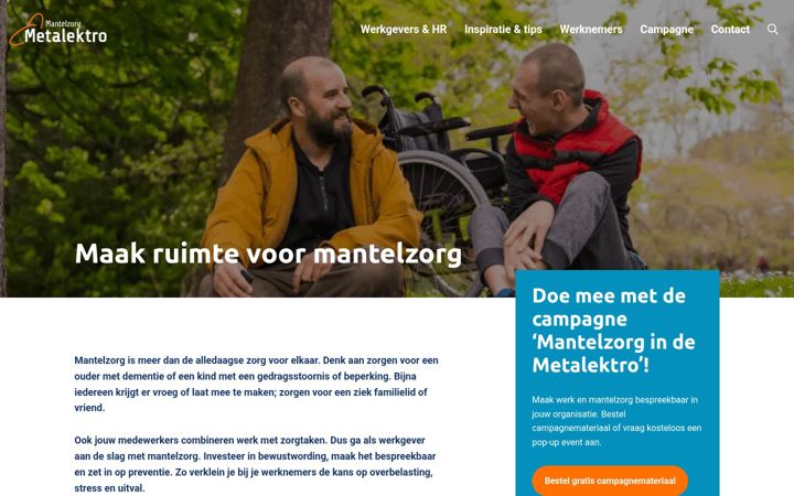 Screenshot of mantelzorgmetalektro.nl