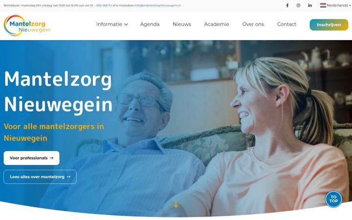 Skærmbillede af mantelzorgnieuwegein.nl