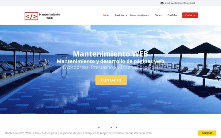 Screenshot of mantenimiento-web.net