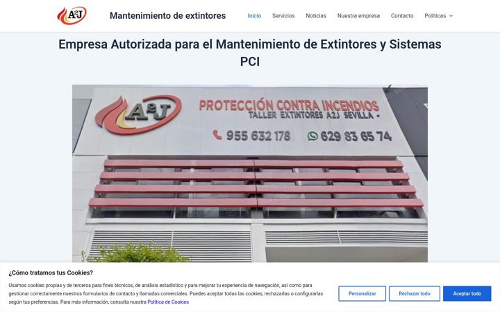 Screenshot of mantenimientodeextintor.es
