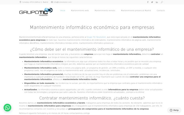 Screenshot of mantenimientoinformaticoparaempresas.es