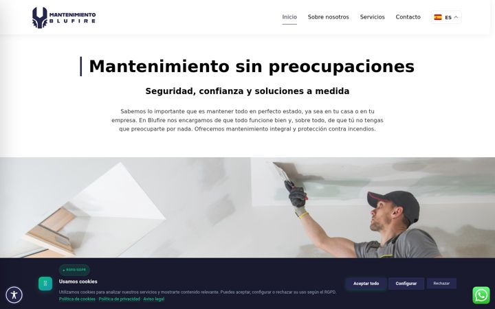 Screenshot of mantenimientosbluefire.com