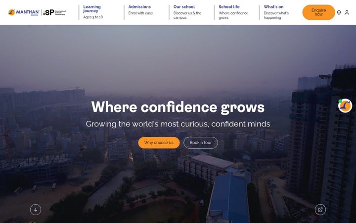 Screenshot of manthanschool.org
