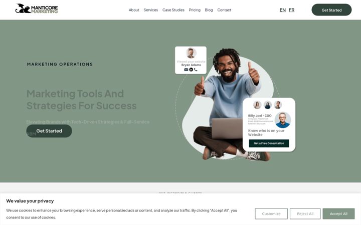 Screenshot of manticoremarketing.com