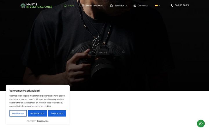 Screenshot of mantisdetectivesibiza.es