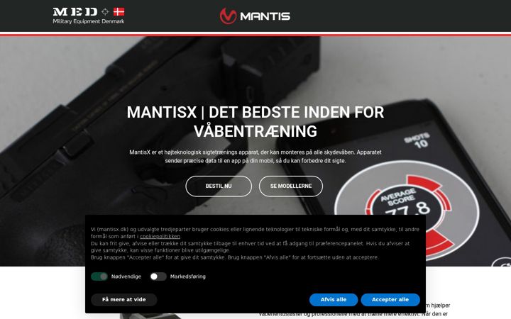 Screenshot of mantisx.dk