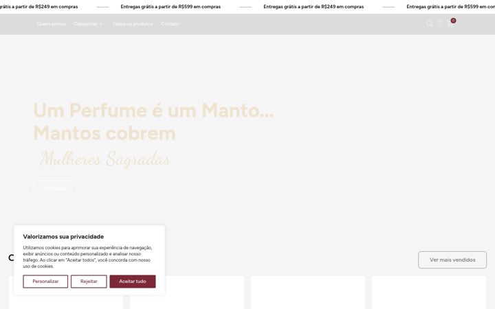 Screenshot of mantoperfumaria.com