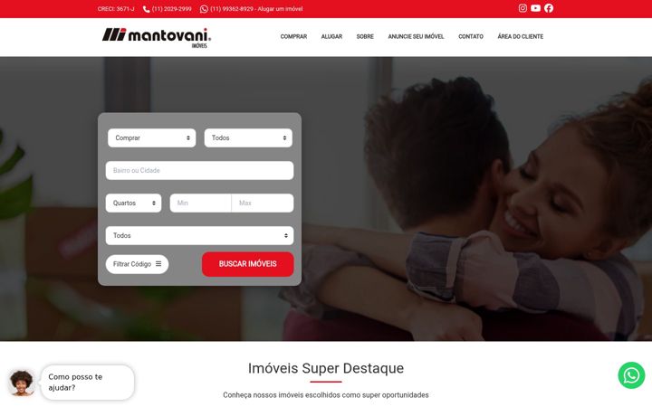 Screenshot of mantovani-imoveis.com.br