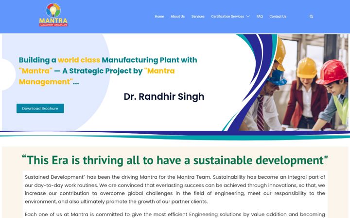 Screenshot of mantraconsultants.com