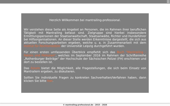 Screenshot of mantrailing-professional.de