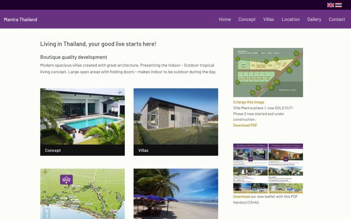 Screenshot of mantrathailand.com