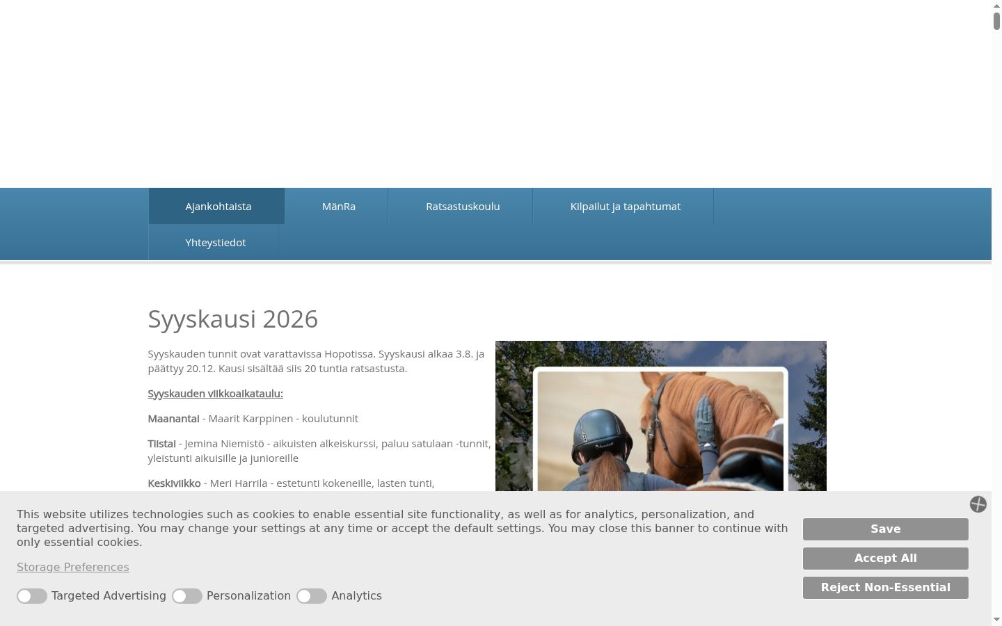 Screenshot of the consent banner shown before any interaction
