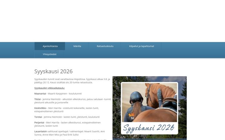 Screenshot of mantsalanratsastajat.com