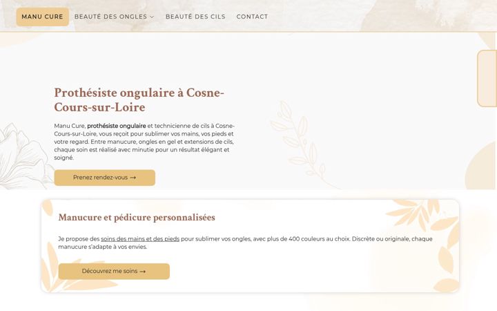 Screenshot of manu-cure.fr