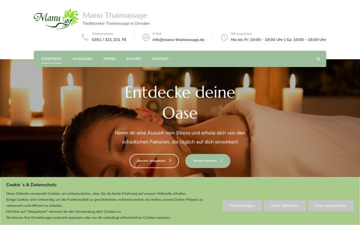Screenshot of manu-thaimassage.de