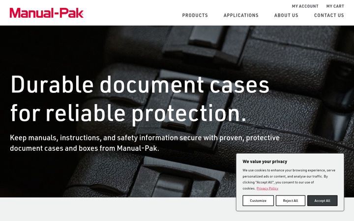 Screenshot of manual-pak.com