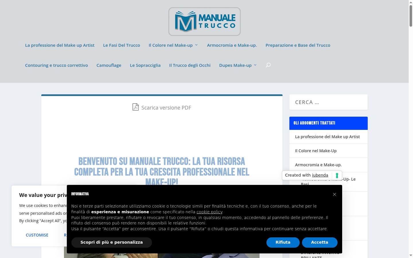 Sutikimo reklamjuostės, rodytos prieš bet kokią sąveiką, ekrano kopija
