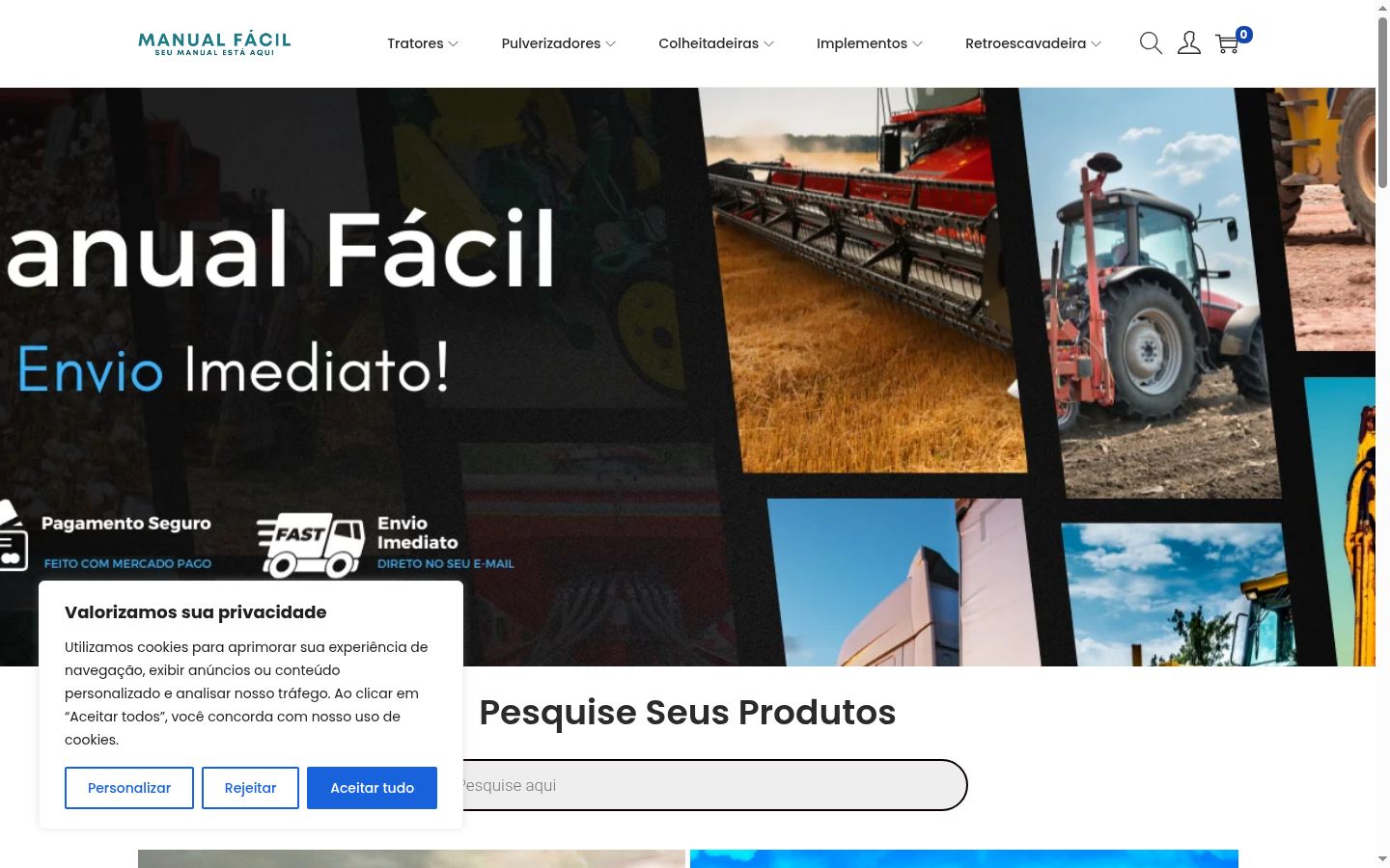 Screenshot del banner di consenso mostrato prima di qualsiasi interazione