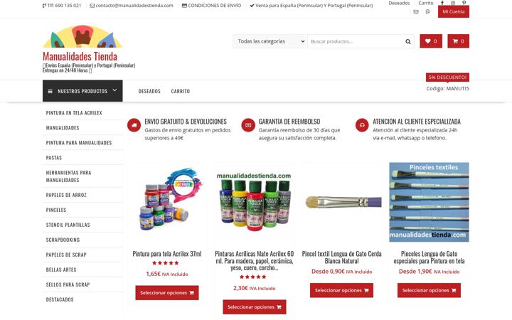 Screenshot of manualidadestienda.com