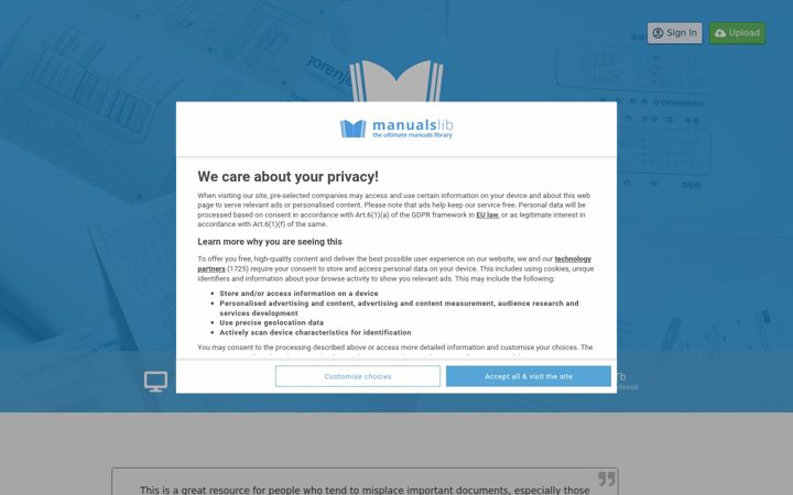 Zrzut ekranu manualslib.com