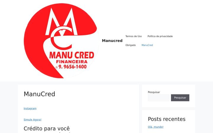 Screenshot of manucredfinanceira.com.br