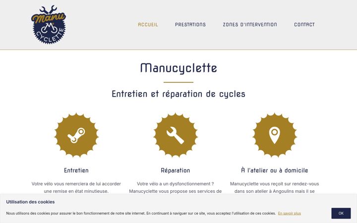 Screenshot of manucyclette.fr
