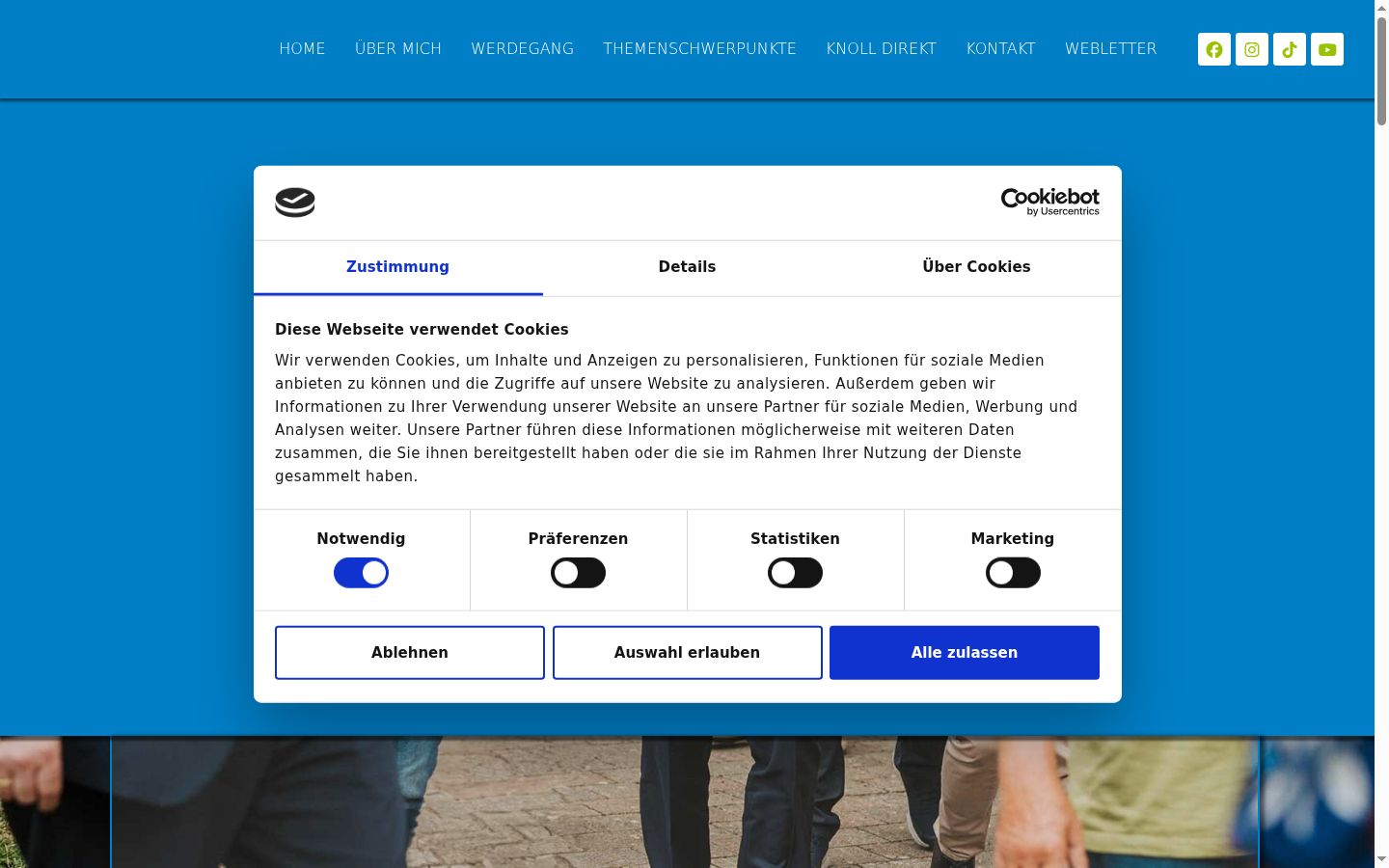 Screenshot van de toestemmingsbanner zoals getoond vóór enige interactie