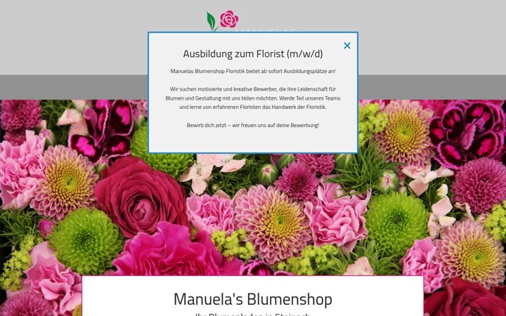 Screenshot of manuelasblumen.de