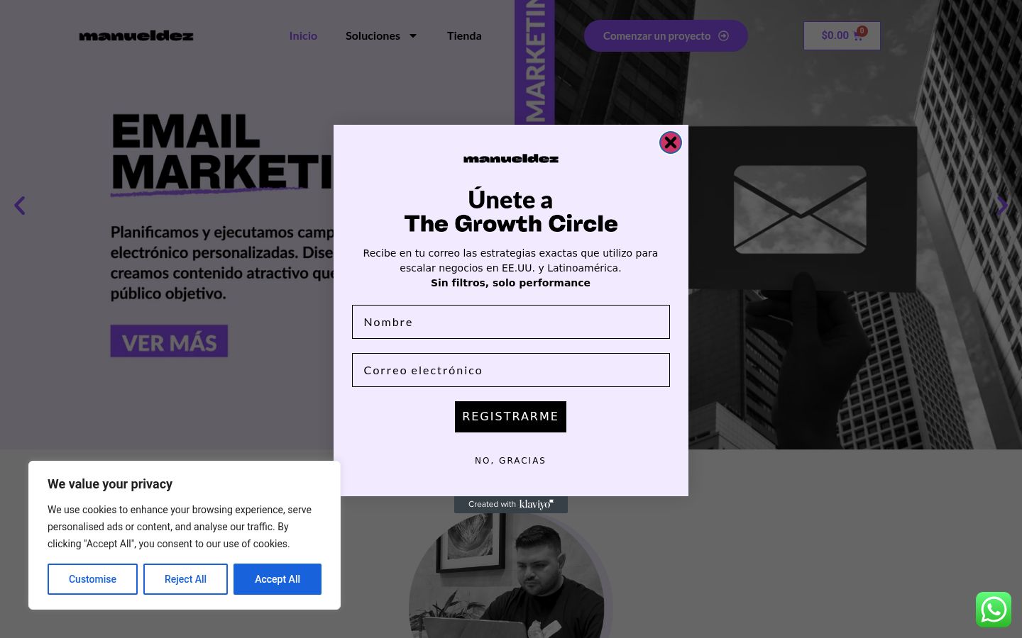 Screenshot tal-banner tal-kunsens muri qabel kwalunkwe interazzjoni