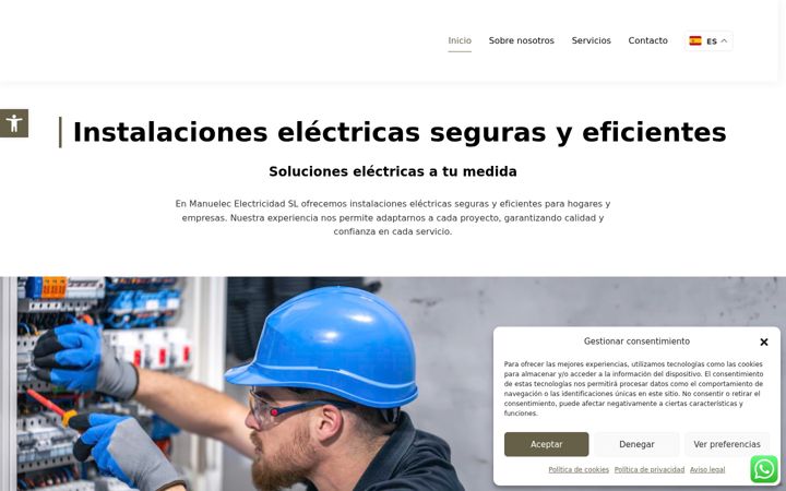 Screenshot of manuelecelectricidad.com