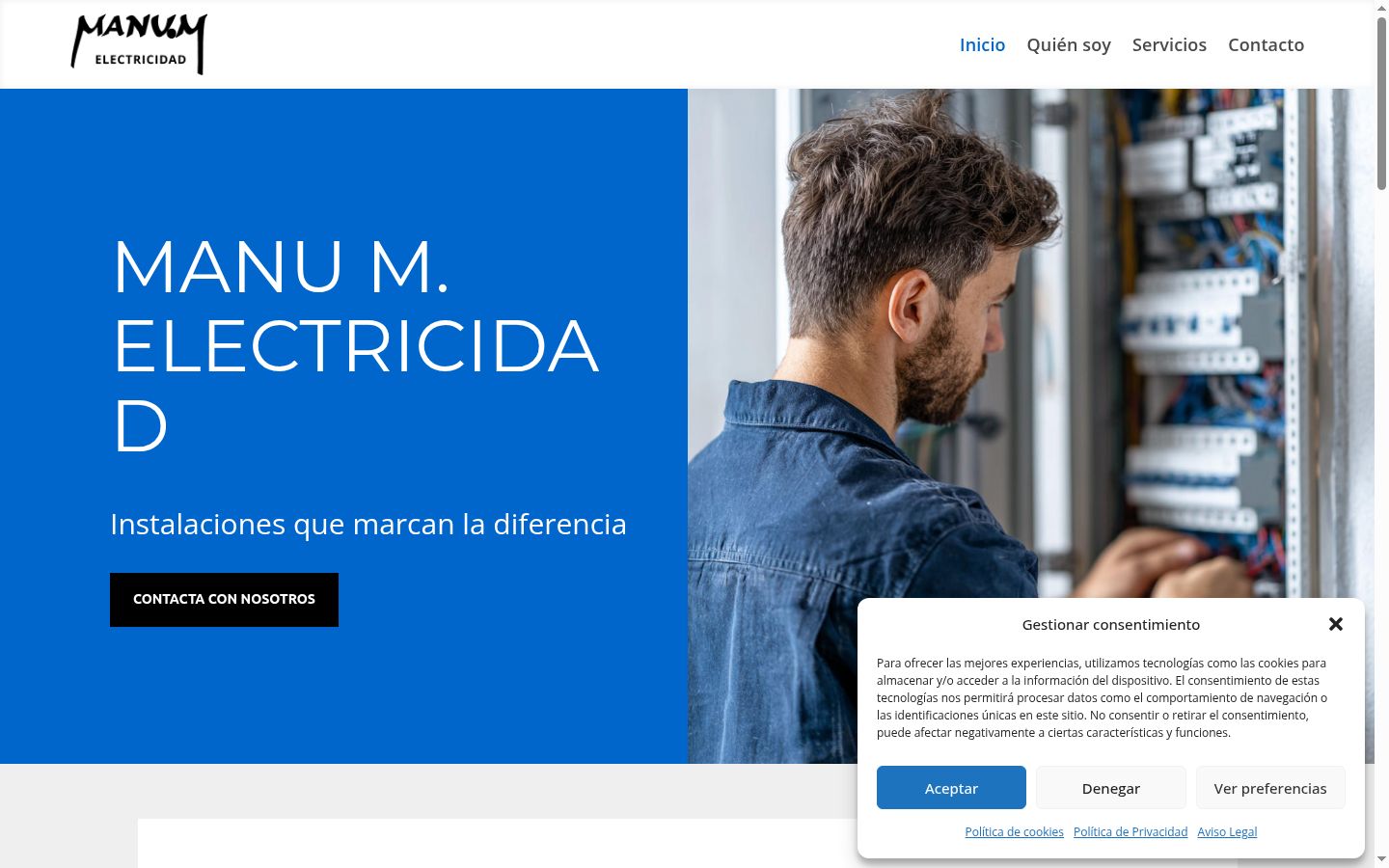 Screenshot del banner di consenso mostrato prima di qualsiasi interazione