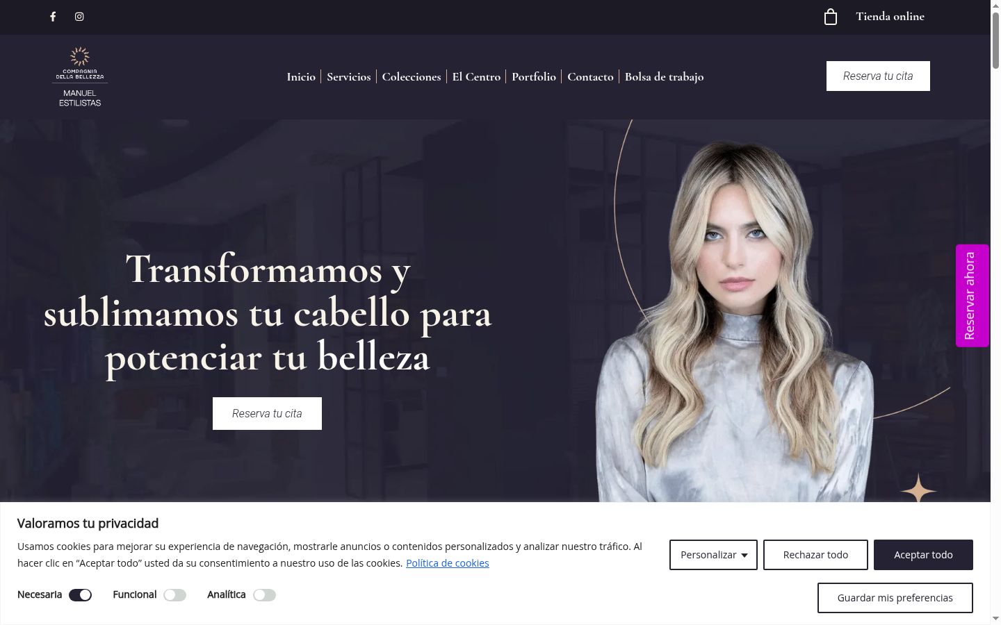 Screenshot del banner di consenso mostrato prima di qualsiasi interazione