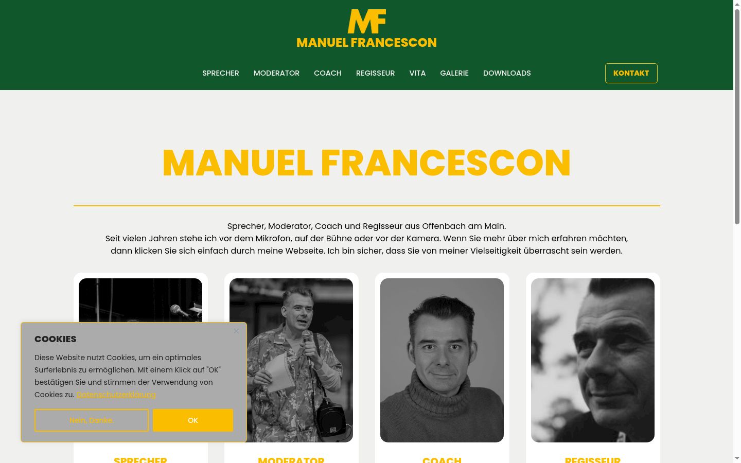 Screenshot des Einwilligungsbanners vor jeglicher Interaktion