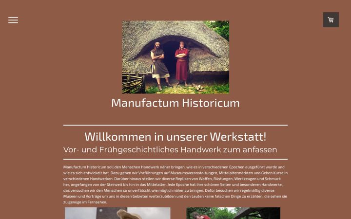 Screenshot of manufactum-historicum.de
