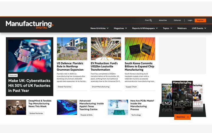 Screenshot of manufacturingdigital.com