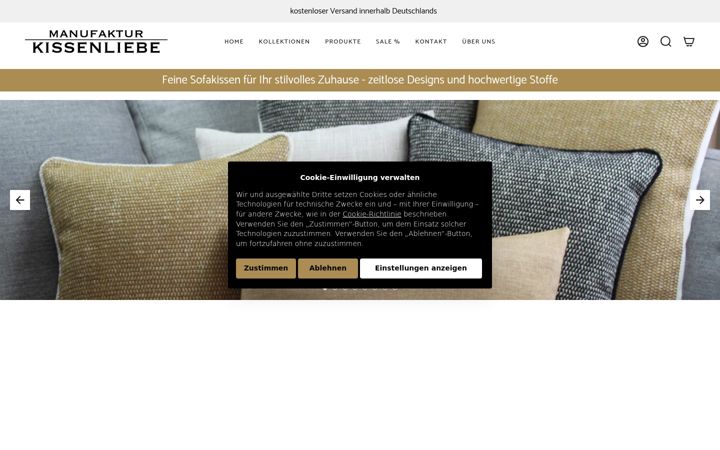 Screenshot of manufaktur-kissenliebe.com