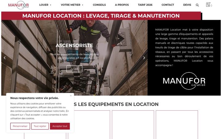 Screenshot of manufor-location.com